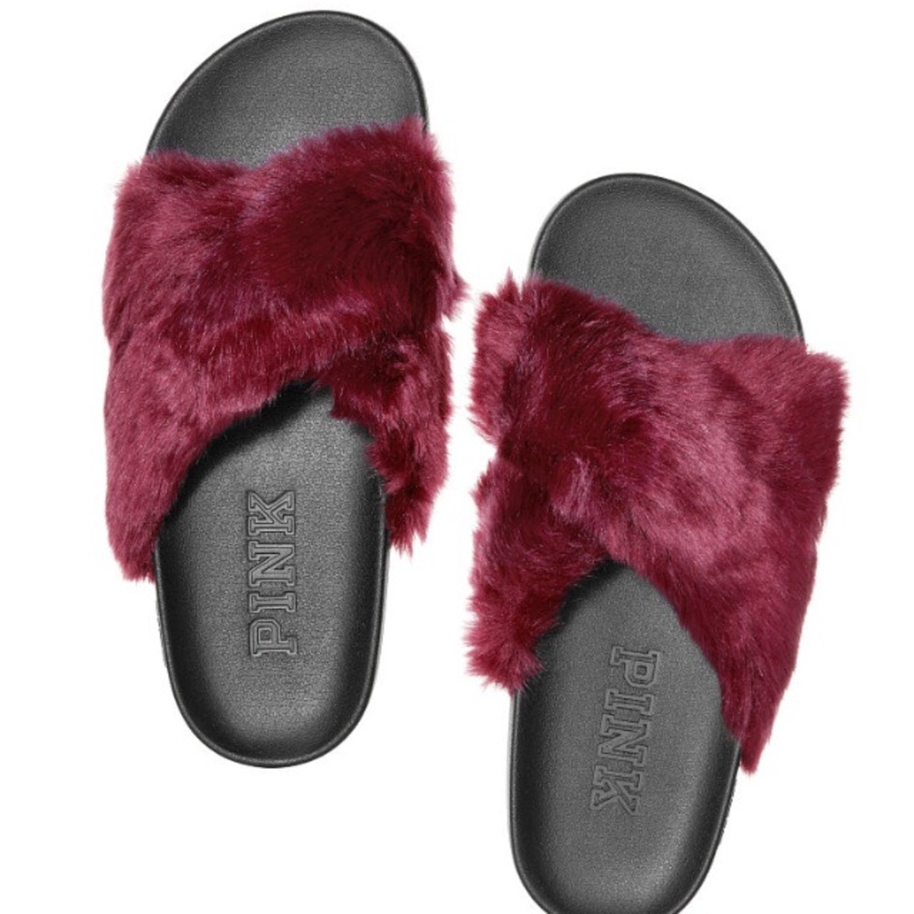 VS Pink Crisscross slides